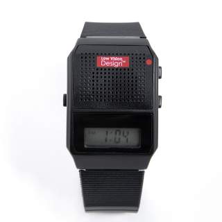 Low vision design sprekend horloge kunststof zwart 